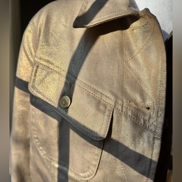 Ralph Lauren Jeans Co Metallic Gold Jean Jacket - Picture 3 of 4